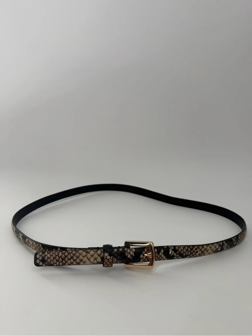 Cos Skinny Leather Snake Effect Belt